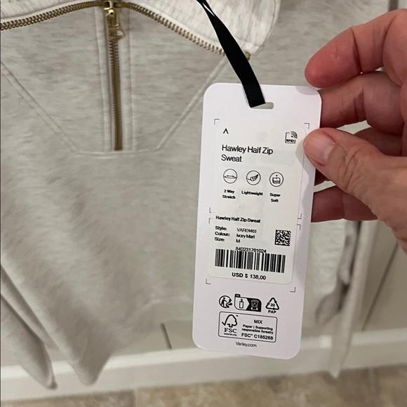 Varley Cream Zip-Up Sweater - Picture 3 of 3